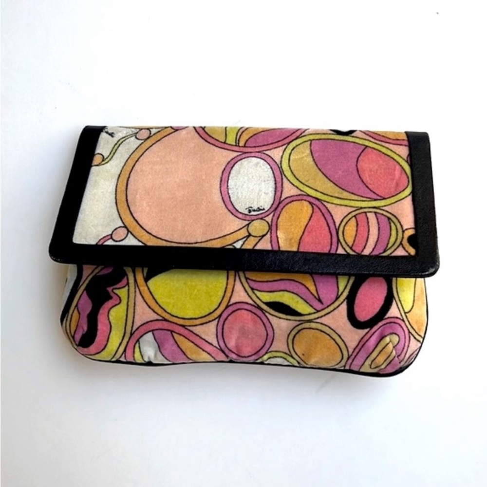 Emilio‎ Pucci Vintage velvet make up bag clutch mini bag